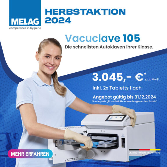 MELAG Pro Line Vacuclave 105 B-Klasse Autoklav „Herbstaktion 2024“ | 196125