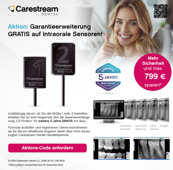 Carestream Aktion: Garantieerweiterung GRATIS auf Intraorale Sensoren! | 197500