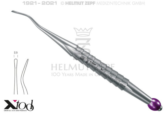 X-TOOL APPROXIMAL WURZELHEBER, MESIAL, FIG.77RS 2,5MM, FARBCODIERUNG LILA METALLIC | 199190