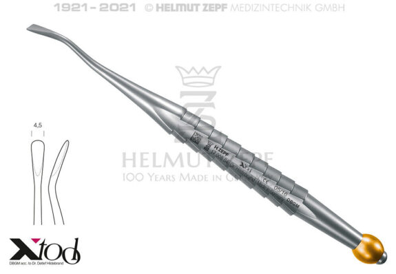 X-TOOL APPROXIMAL WURZELHEBER, MESIAL, FIG.77RL 4,5MM, FARBCODIERUNG GELB METALLIC | 199200