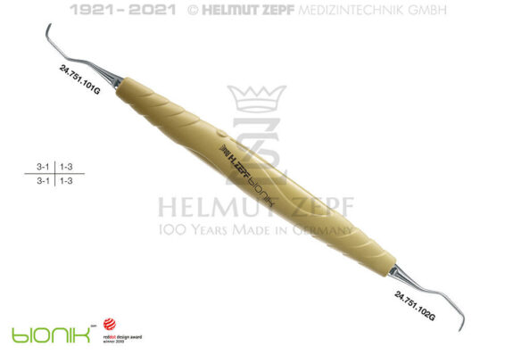 ZEPF-BIONIK, SPEZIAL KÜRETTE, GRACEY 1-2, GELB EINSÄTZE AUSWECHSELBAR | 199784