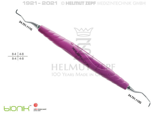 ZEPF-BIONIK, SPEZIAL KÜRETTE, GRACEY 11-12, SIGNALVIOLETT EINSÄTZE AUSWECHSELBAR | 199804