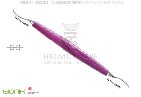 ZEPF-BIONIK, SPEZIAL KÜRETTE FIG11-12 GRACEY  M5 SIGNALVIOLETT EINSÄTZE AUSWECHSELBAR | 199806