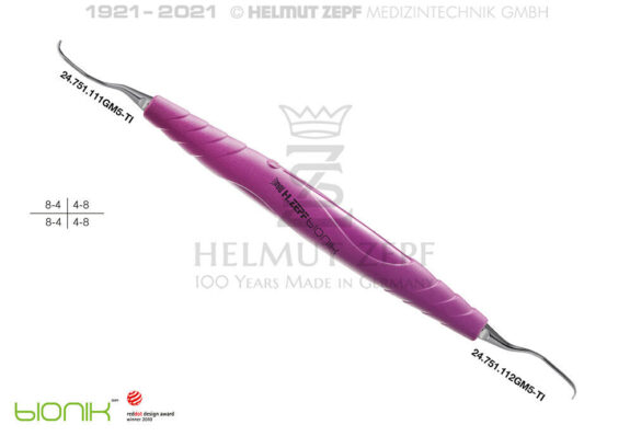 ZEPF-BIONIK, SPEZIAL KÜRETTE, GRACEY 11-12, M5 SIGNALVIOLETT EINSÄTZE AUSWECHSELBAR | 199808