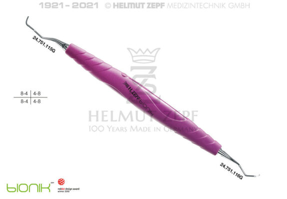 ZEPF-BIONIK, SPEZIAL KÜRETTE, GRACEY 15-16, VIOLETT EINSÄTZE AUSWECHSELBAR | 199812