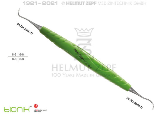 ZEPF-BIONIK, SICHELSCALER, 204S, GELBGRÜN, EINSÄTZE AUSWECHSELBAR | 199856