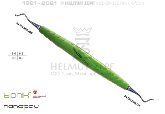 ZEPF-BIONIK, SICHELSCALER, 204S, GELBGRÜN, NANOPAL-COATING EINSÄTZE AUSWECHSELBAR | 199862