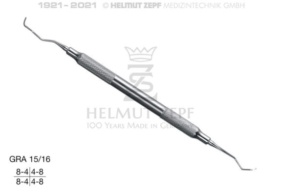 PERIODONTAL KÜRETTE N. GRACEY GRA 15/16 HOHLGRIFF, FÜR MESIALE FLÄCHEN IM PRÄMOLAREN UND MOLAREN BEREICH | 199988