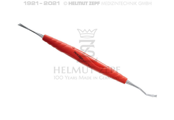 KOMBI INSTRUMENT BACKACTION EINSATZ 90°- SKALPELLEINSATZ 4MM SCHARF- IM BIONIK GRIFF HELLROT-MAGENTA | 200660