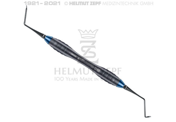 SRC INSTRUMENT FIG 2 LANG RECHTS GEBOGEN Z-SHAPE GRIFF BLAU, NACH DR. ZELTNER NANOPAL, EINSÄTZE AUSWECHSELBAR | 200926