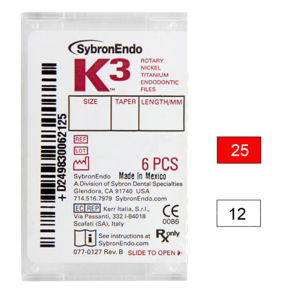 K3 NiTi-Files .12 Gr.25 25mm 6St | 260358