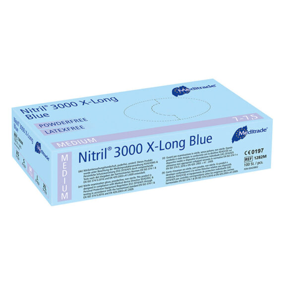 Nitril 3000 pdfr Gr.M blau x-long 100St | 260692