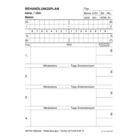 Behandlungsplan A6 100St | 304889