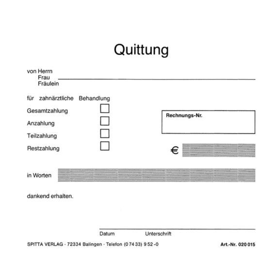 Quittungsform. A6 einfach Bl | 304877