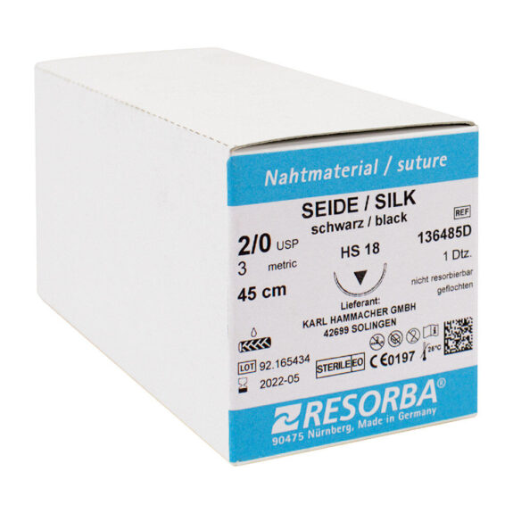 Resorba Seide schwarz 3/0 HS22  1Dtz | 310938